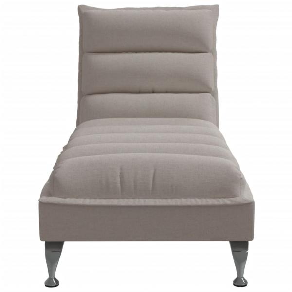 Chaiselongue mit Kissen Taupe Stoff