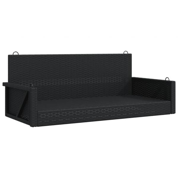 Hängebank Schwarz 119x56x48 cm Poly Rattan