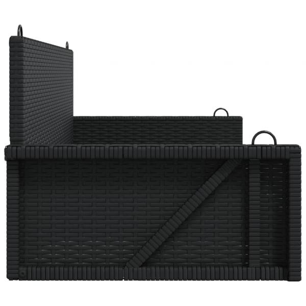 Hängebank Schwarz 119x56x48 cm Poly Rattan