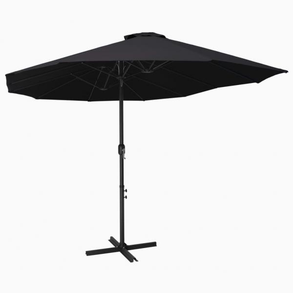 ARDEBO.de - Sonnenschirm mit Aluminium-Mast 460x270 cm Schwarz