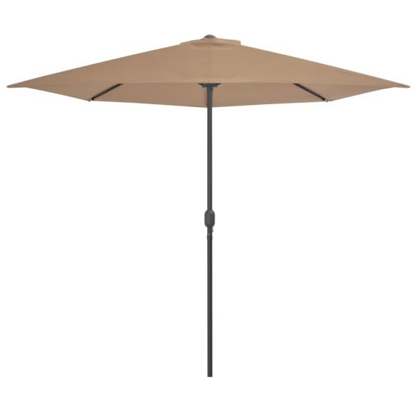 Balkon-Sonnenschirm mit Alu-Mast Taupe 300x155 cm Halbrund