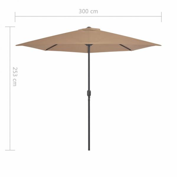 Balkon-Sonnenschirm mit Alu-Mast Taupe 300x155 cm Halbrund