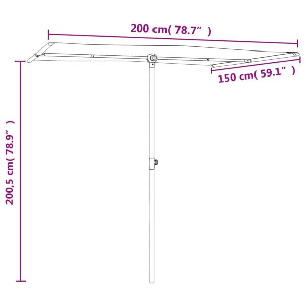 Sonnenschirm mit Aluminium-Mast 2x1,5 m Sandweiß 