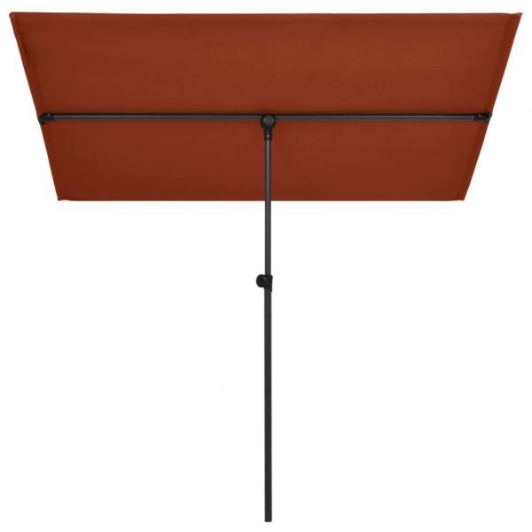 Sonnenschirm mit Aluminium-Mast 2x1,5 m Terracotta-Rot 