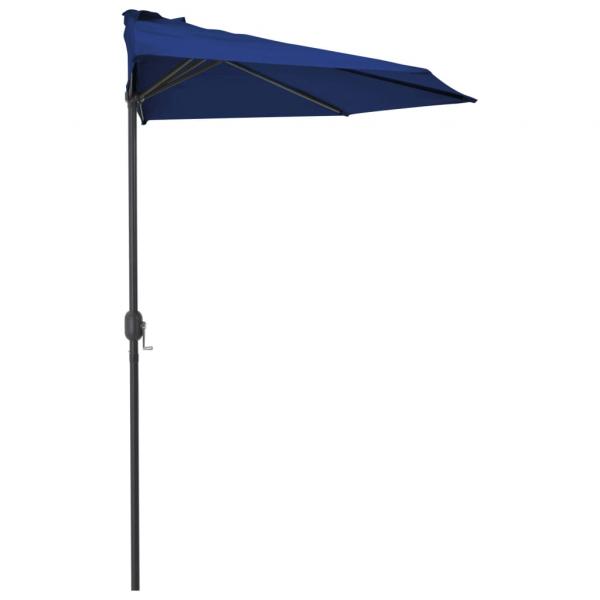 Balkon-Sonnenschirm Alu-Mast Blau 300x155x223cm Halbrund