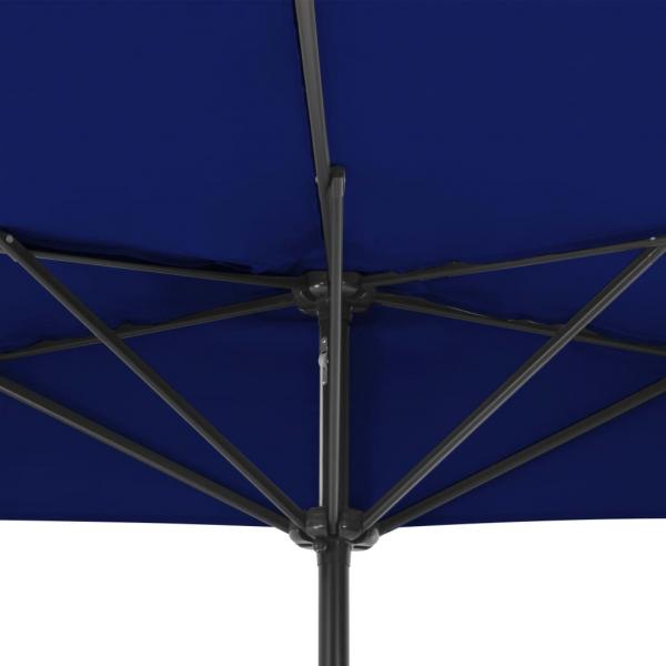 Balkon-Sonnenschirm Alu-Mast Blau 300x155x223cm Halbrund