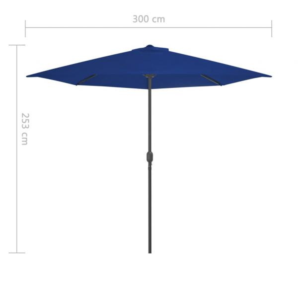 Balkon-Sonnenschirm Alu-Mast Blau 300x155x223cm Halbrund