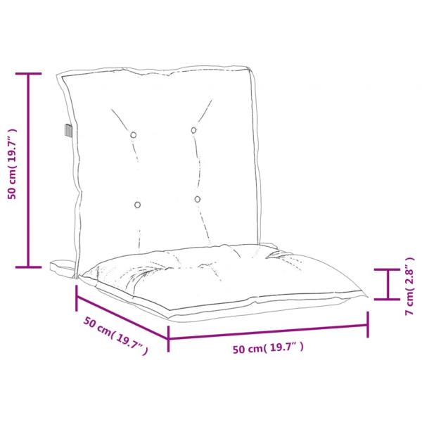 Niedriglehner-Auflagen 6 Stk. Melange Creme 100x50x7 cm Stoff