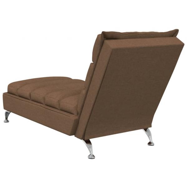 Massage-Chaiselongue mit Kissen Braun Stoff