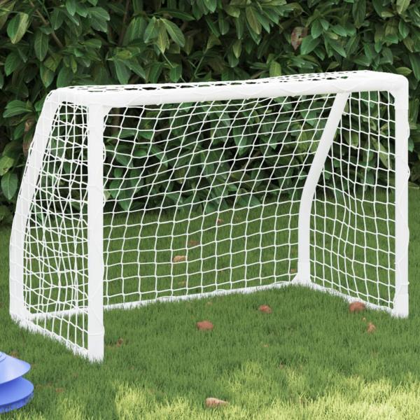 ARDEBO.de - Fußballtore für Kinder 2 Stk. mit Ball Weiß 64x35x48 cm Metall