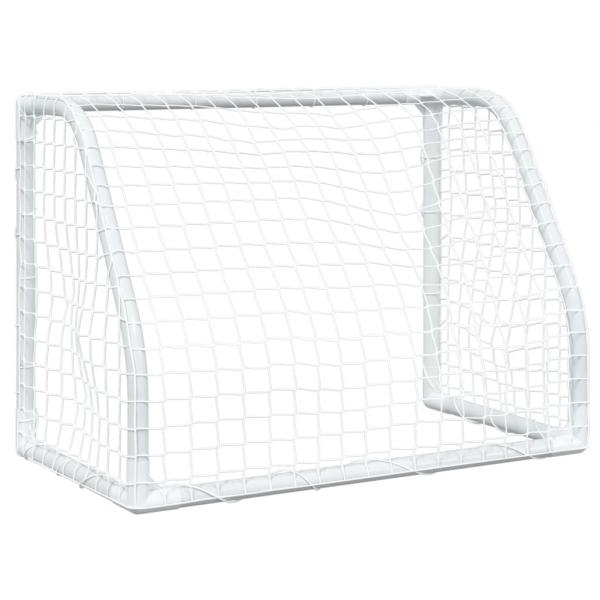 Fußballtore für Kinder 2 Stk. mit Ball Weiß 64x35x48 cm Metall