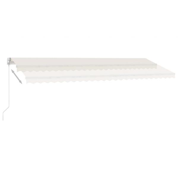 Markise Manuell Einziehbar mit LED 500x300 cm Creme