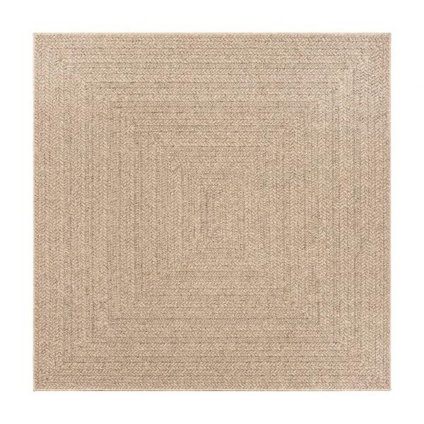 Teppich ZIZUR 240x240 cm Jute-Optik Indoor und Outdoor