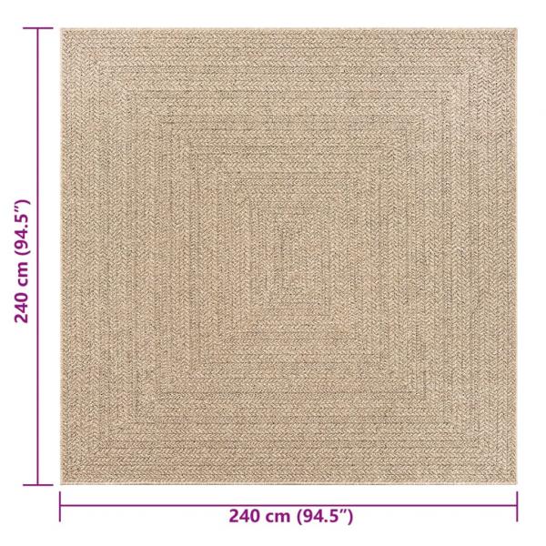 Teppich ZIZUR 240x240 cm Jute-Optik Indoor und Outdoor