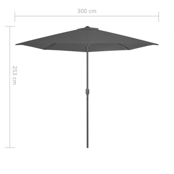 Balkon-Sonnenschirm mit Alu-Mast Anthrazit 300x155 cm Halbrund