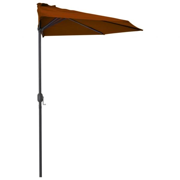 Balkon-Sonnenschirm Alu-Mast Terrakotta 300x155x223cm Halbrund