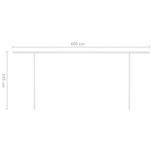 Markise Manuell Einziehbar mit LED 6x3,5 m Gelb und Weiß