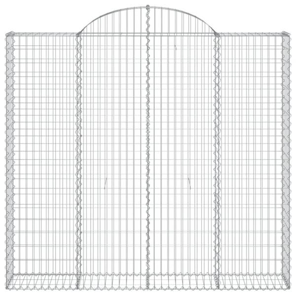 Gabionen mit Hochbogen 4 Stk. 200x30x180/200cm Verzinktes Eisen