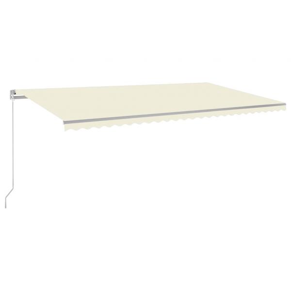 Markise Manuell Einziehbar mit LED 600x300 cm Creme