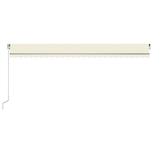 Markise Manuell Einziehbar mit LED 600x300 cm Creme