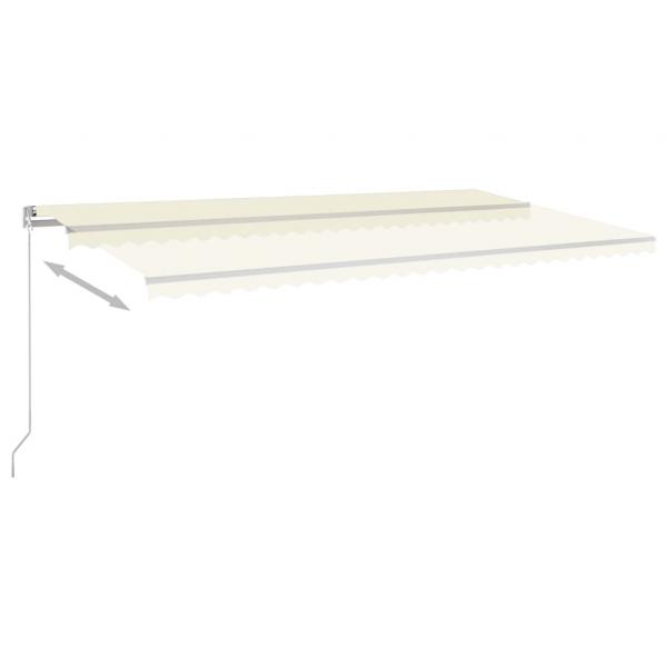 Markise Manuell Einziehbar mit LED 600x350 cm Creme