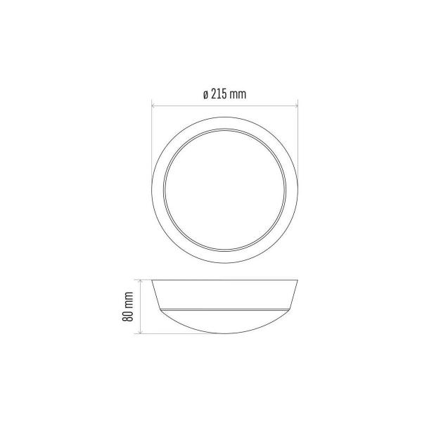 EMOS 1539072240 LED Wandleuchte mit Bewegungsmelder, rund. 14W, 1100lm, 4000K, schwarz/weiß