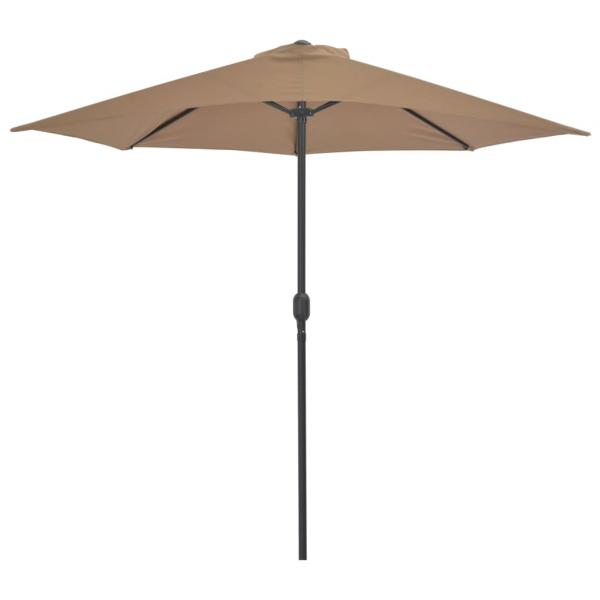 Balkon-Sonnenschirm mit Alu-Mast Taupe 270x144 cm Halbrund