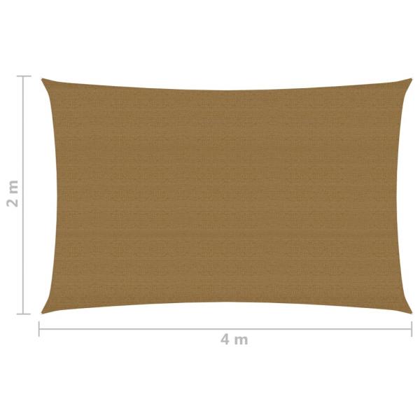 Sonnensegel 160 g/m² Taupe 2x4 m HDPE