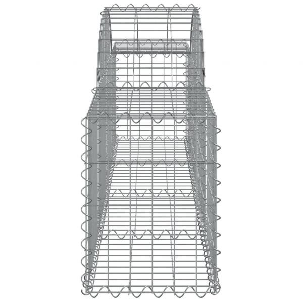 Gabionen mit Hochbogen 11 Stk. 200x30x40/60 cm Verzinktes Eisen