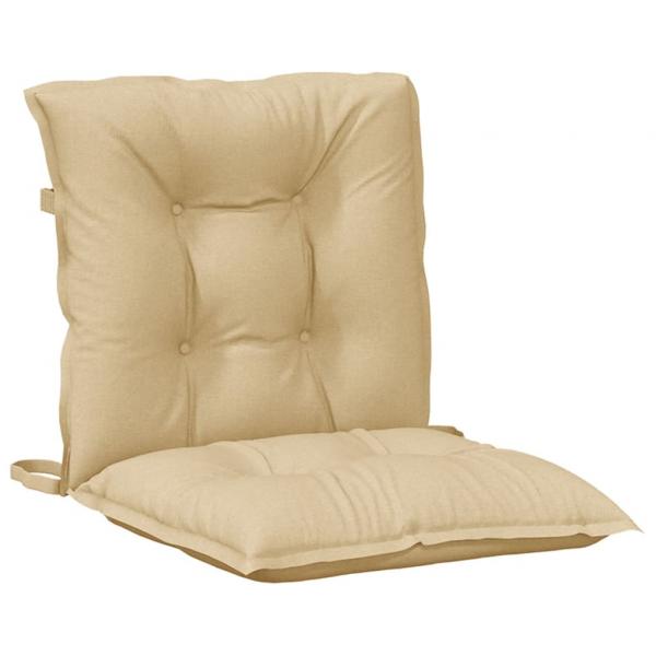 Niedriglehner-Auflagen 6 Stk. Melange Beige 100x50x7 cm Stoff