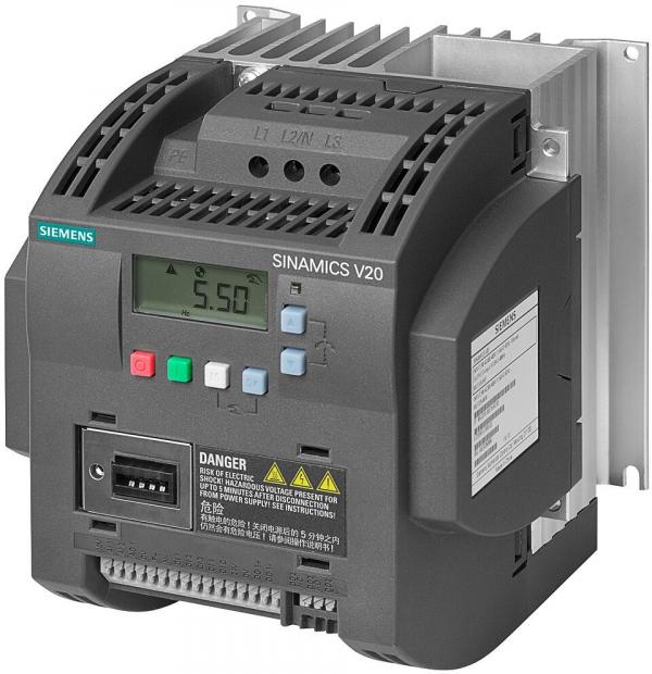 ARDEBO.de Siemens 6SL3210-5BE24-0CV0 SINAMICS V20 3AC 380-480V -15/+10 % 47-63Hz Nennleistung 4kW mit 150 % Überlast für 60 Sek. integrierter Filter C3 I/O