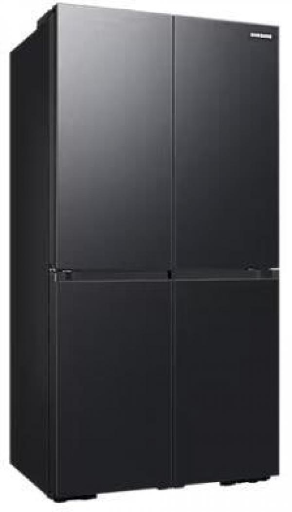 Samsung RF65DG960EB1EF Stand Side-by-Side Kombination 4-Türen French Door, 91,2 cm breit, 636 L, NoFrost+, WiFi, Beverage Center mit Dual Water Dispenser, Dual Ice Maker, Festwasseranschluss, Premium Black Steel