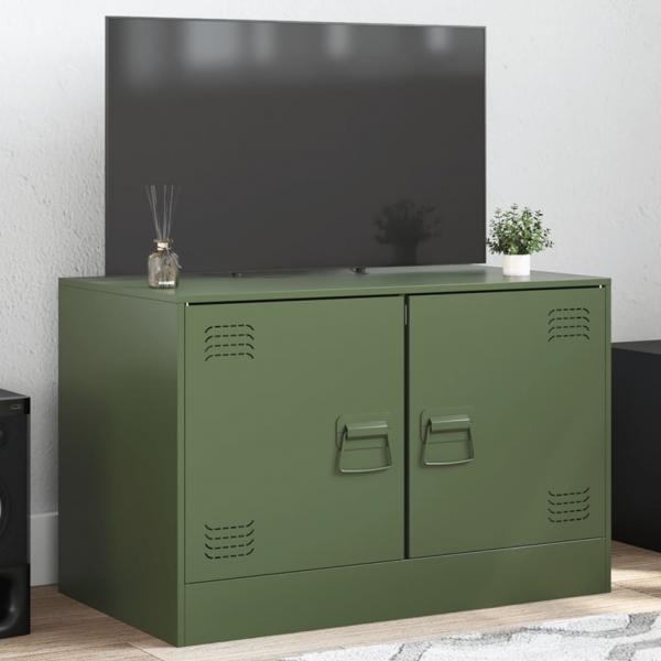 ARDEBO.de - TV-Schrank Olivgrün 67x39x44 cm Stahl