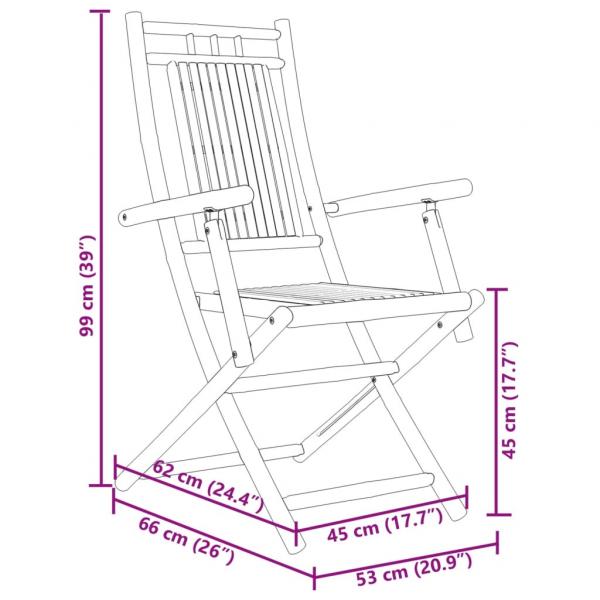 Gartenstühle 4 Stk. Klappbar 53x66x99 cm Bambus