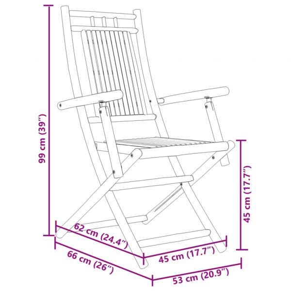 Gartenstühle 4 Stk. Klappbar 53x66x99 cm Bambus