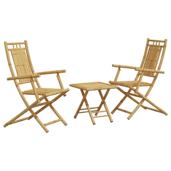 3-tlg. Bistro-Set Bambus