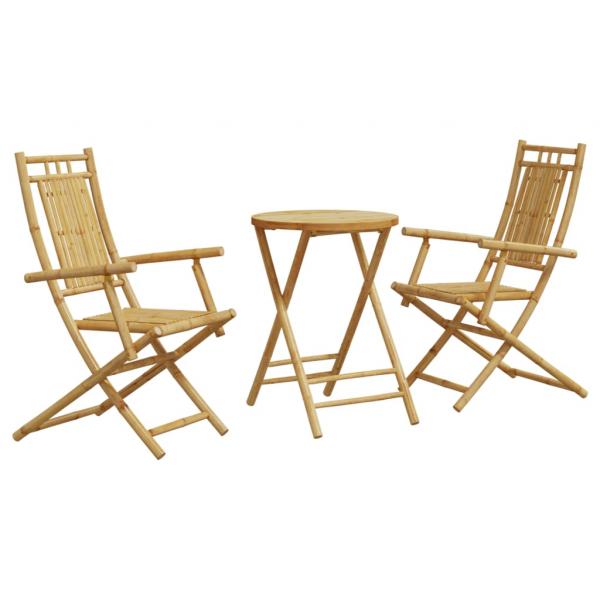 3-tlg. Bistro-Set Bambus