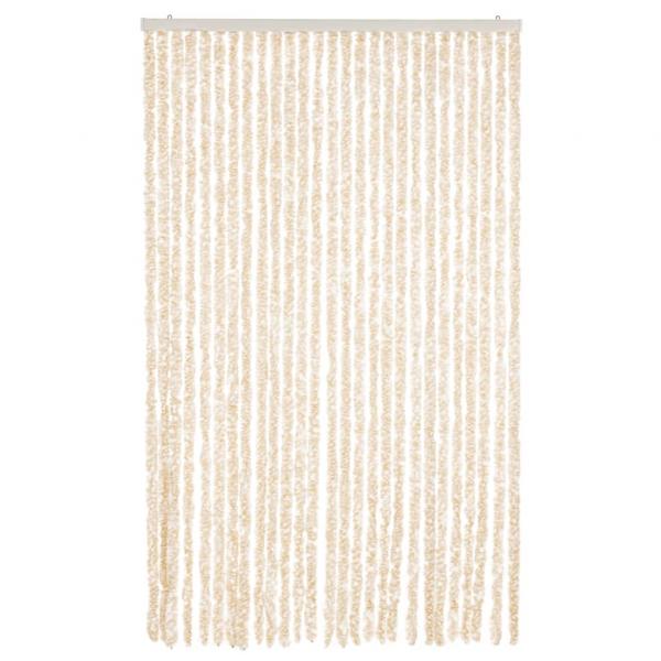 Fliegenvorhang Beige und Weiß 118x220 cm Chenille