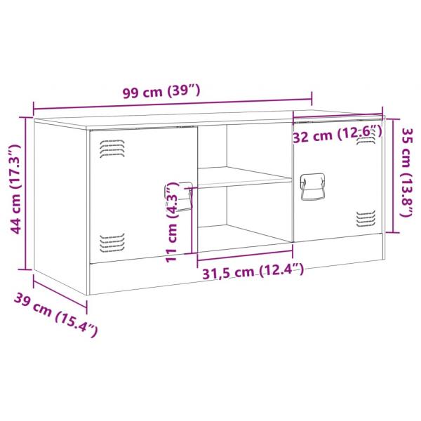 TV-Schrank Rosa 99x39x44 cm Stahl