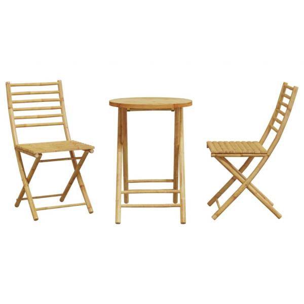 3-tlg. Bistro-Set Bambus