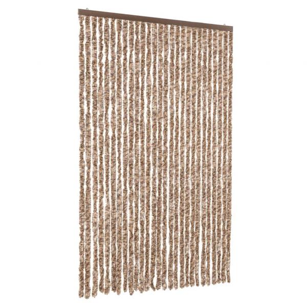 Fliegenvorhang Beige und Dunkelbraun 118x220 cm Chenille