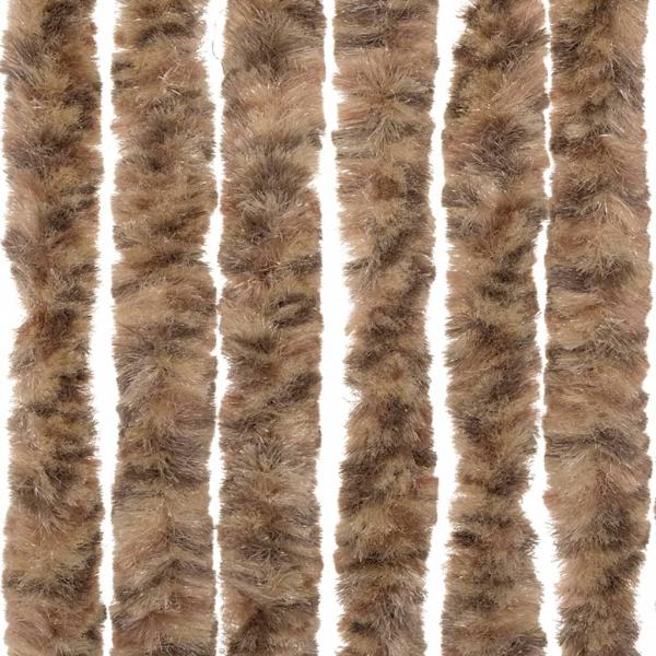 Fliegenvorhang Beige und Dunkelbraun 118x220 cm Chenille