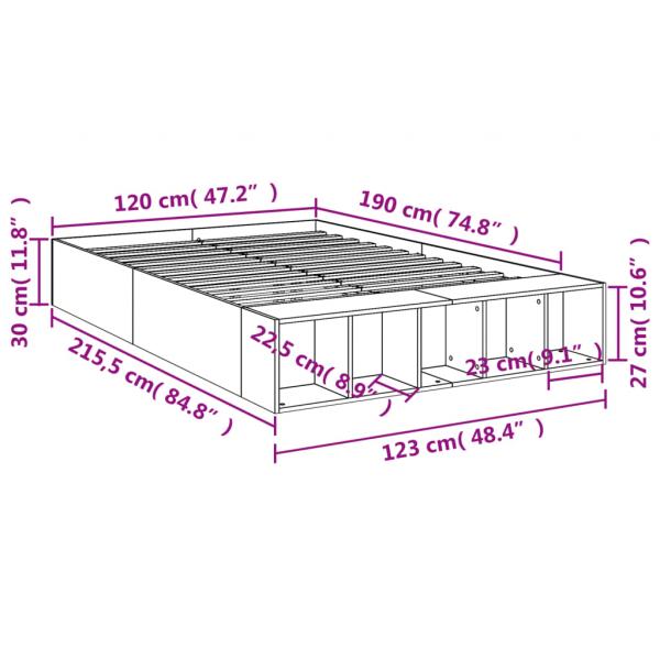 Bettgestell Weiß 120x190 cm Holzwerkstoff