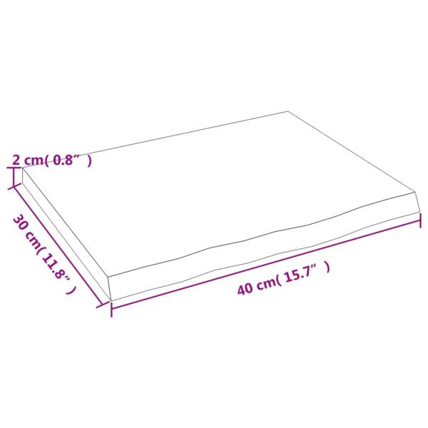 Wandregal 40x30x2 cm Massivholz Eiche Unbehandelt