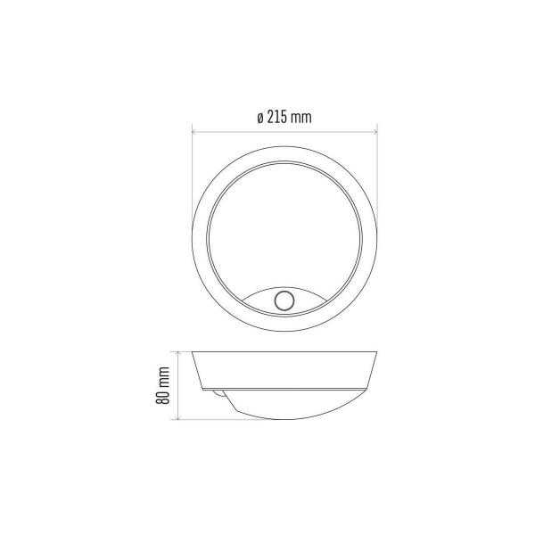 EMOS 1539071240 LED Wandleuchte mit Bewegungsmelder, rund, 14W, 1000lm, 3000K, schwarz/weiß