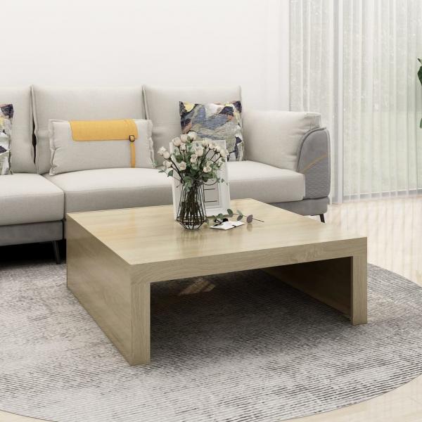 ARDEBO.de - Couchtisch Sonoma-Eiche 100x100x35 cm Holzwerkstoff