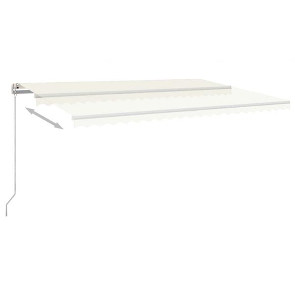 Markise Manuell Einziehbar mit LED 500x350 cm Creme