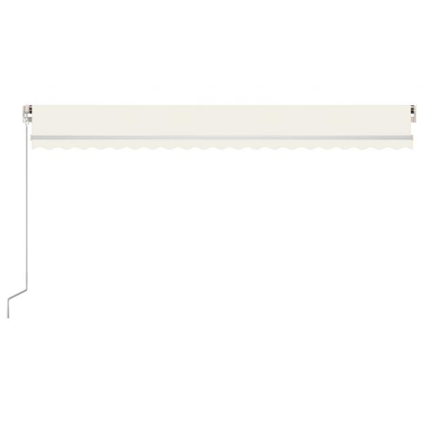 Markise Manuell Einziehbar mit LED 500x350 cm Creme