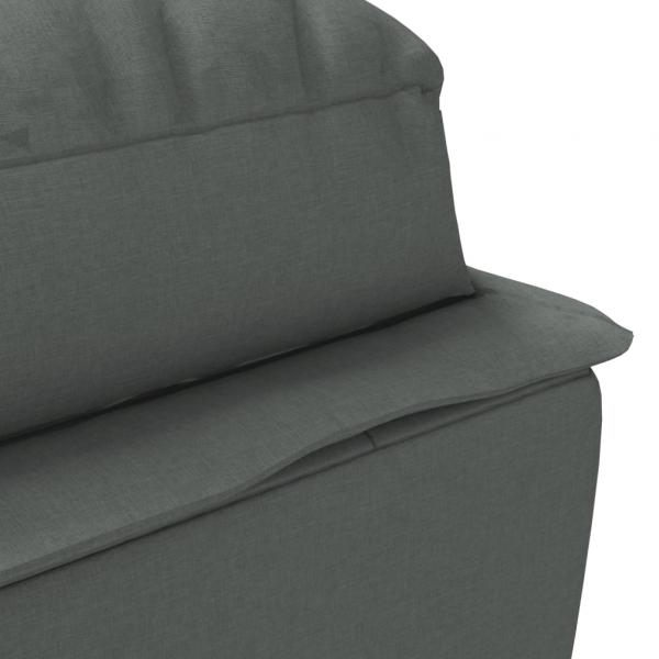 Chaiselongue mit Kissen Dunkelgrau Stoff