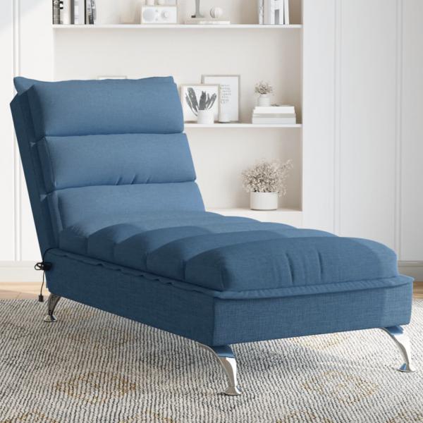 ARDEBO.de - Massage-Chaiselongue mit Kissen Blau Stoff